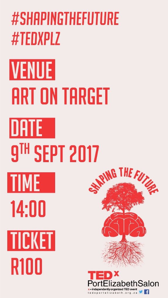 Nairo_Chutsh's tweet photo. Tickets are still available @ https://t.co/A37fAEpSz0
#TedxPLZ
#ShappingTheFuture https://t.co/AHCDDdMLmG