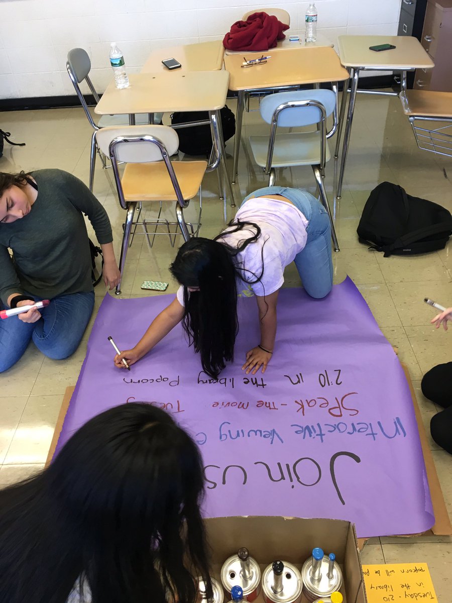 emperna's tweet photo. @WHSLBRY we're getting excited for "Speak Week"! Tuesday- Interactive movie! Wed-Open Mic! Friday #1school1story day https://t.co/Kb4bBwDjdv