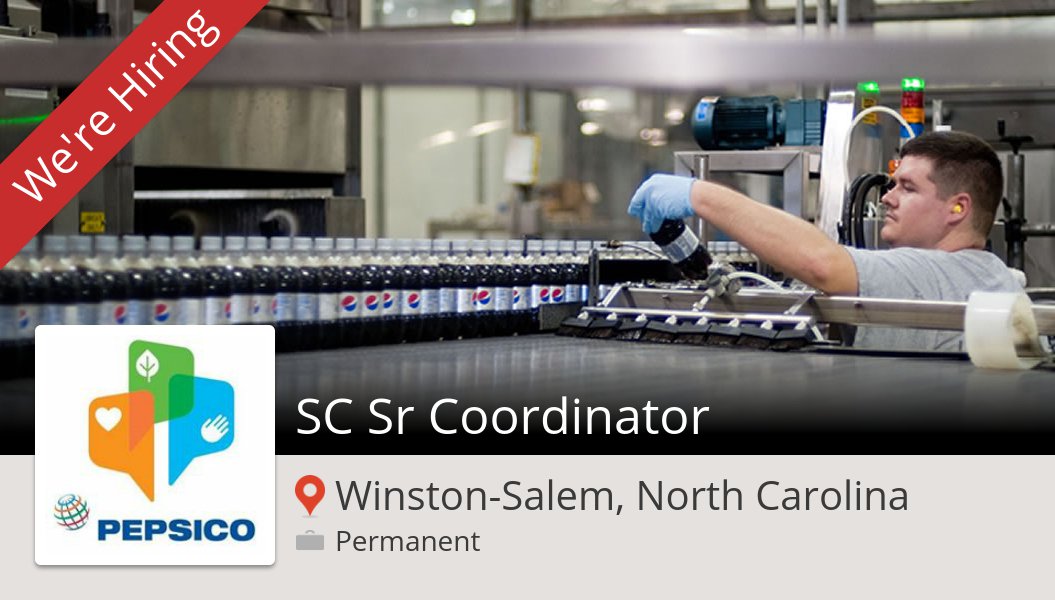ColeyJason's tweet photo. #PepsiCo is hiring a SC Sr #Coordinator, apply now! (#WinstonSalemNorthCarolina) #job https://t.co/N7k2ksb827 https://t.co/cJ99yzxLCo