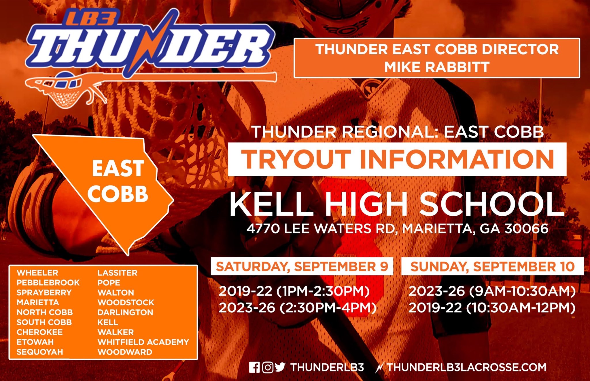 Thunder LB3 Lacrosse on Twitter "Regional Tryouts this weekend! ECobb