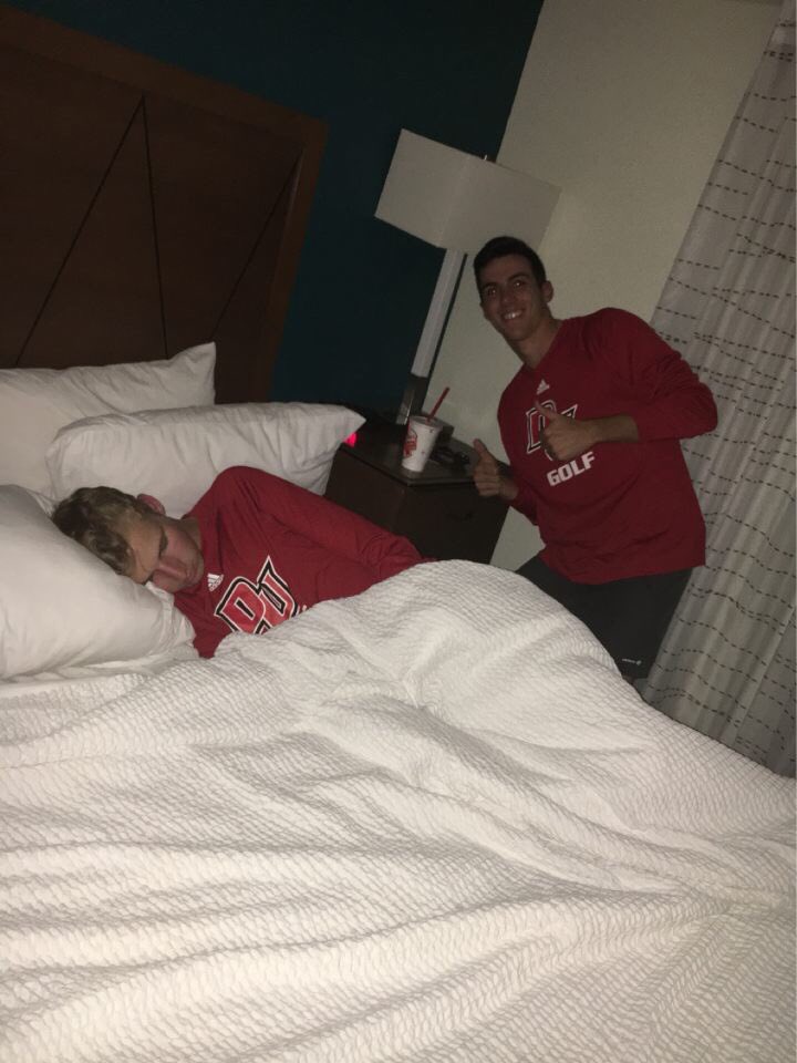 DUMensGolf's tweet photo. What happens when the captain falls asleep early @Mi_Cooper #twitterlessmarcos PC: 📷@JSwitzer009 https://t.co/arLsRkZvza