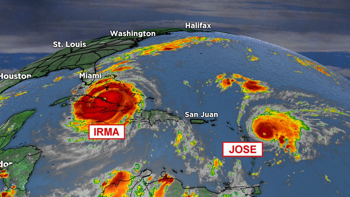 JasonNweather's tweet image. BREAKING: We have TWO MAJOR hurricanes in the Atlantic with wind speeds over 150mph.