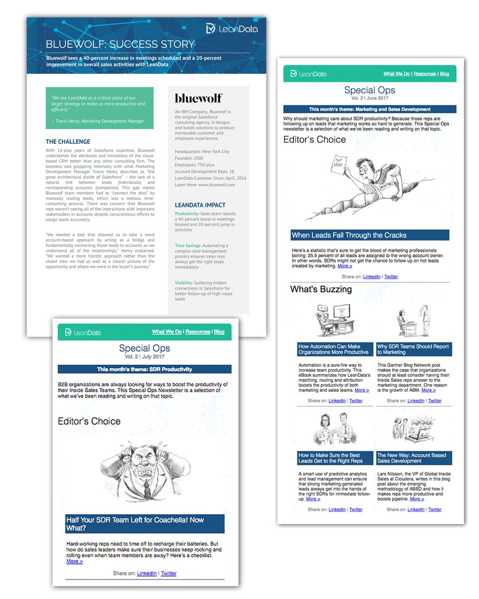 Freelance Online newsletters and blog for Lean Data. a strategic management company in the Silicon Valley. Web click Results tripled.