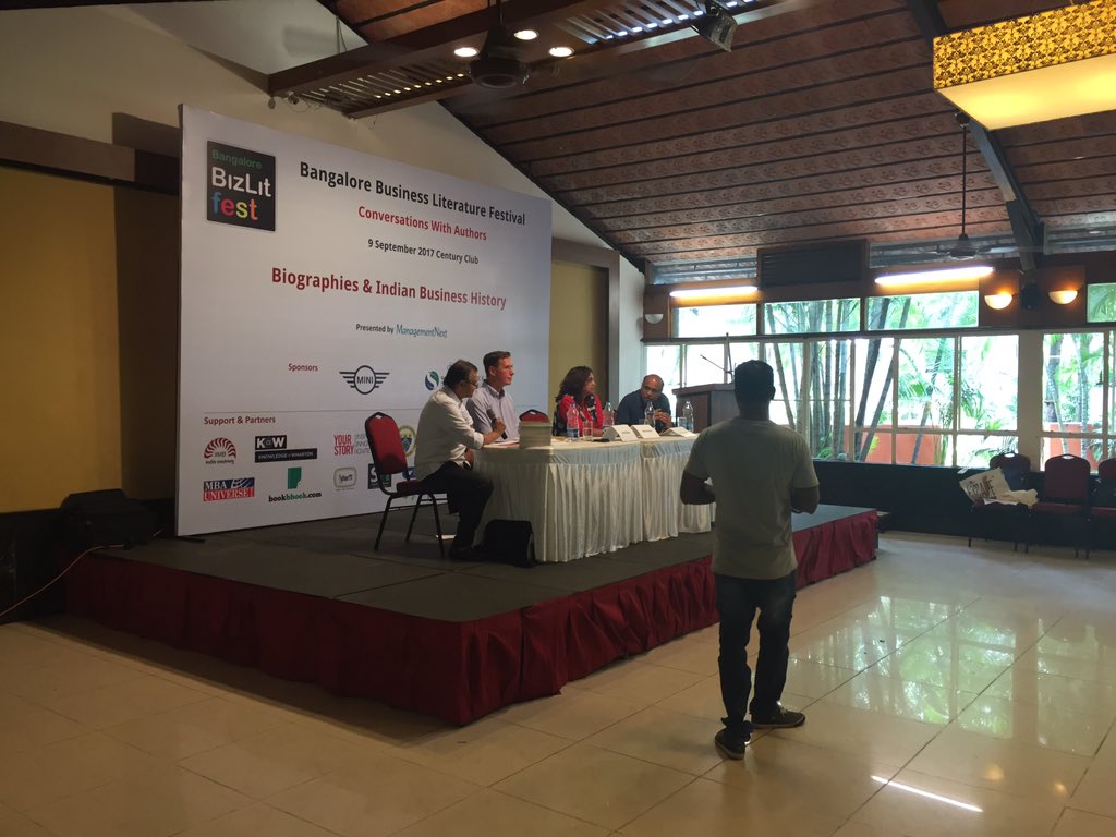 TartlSocial's tweet photo. A wonderful session by amazing speakers @rashmi bansal, @alan rossling and Captain Gopinath. #blrbizlitfest #tartl https://t.co/P7pOc9qONF