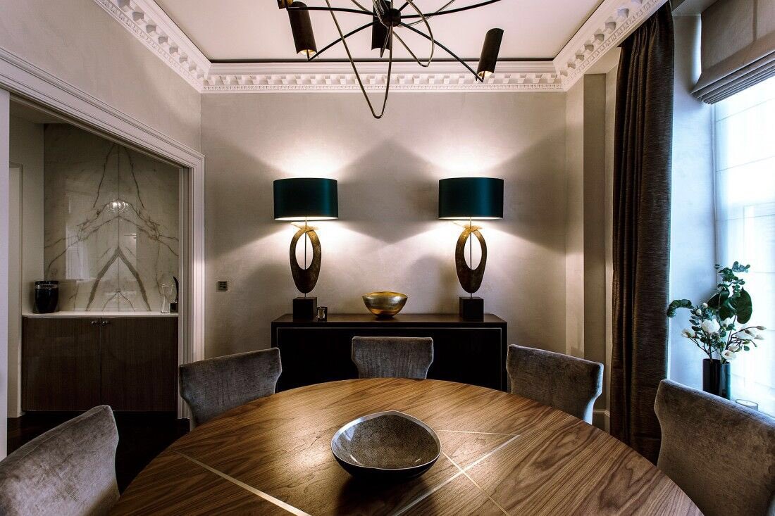 Interior design of the dining room from our Chester Terrace project, Regent's Park. #SHHArchitects #InteriorDesign #LuxuryDesign