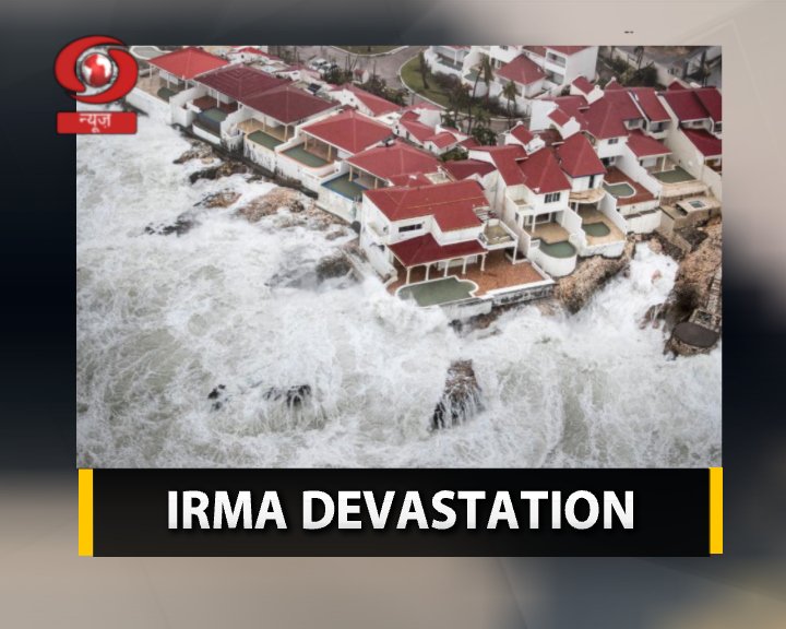 DDNewslive's tweet photo. Powerful Hurricane #IRMA lashes Cuban Coast.Biggest ever evacuation in Florida and Georgia. Watch in #WorldKonnect tonight at 9 on #DDNews https://t.co/RXf7JfXjKR