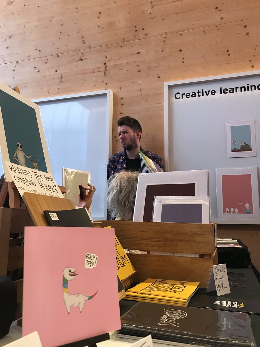 This is @TorontoMcK's happy face at the #OxfordPrintFair 🙂