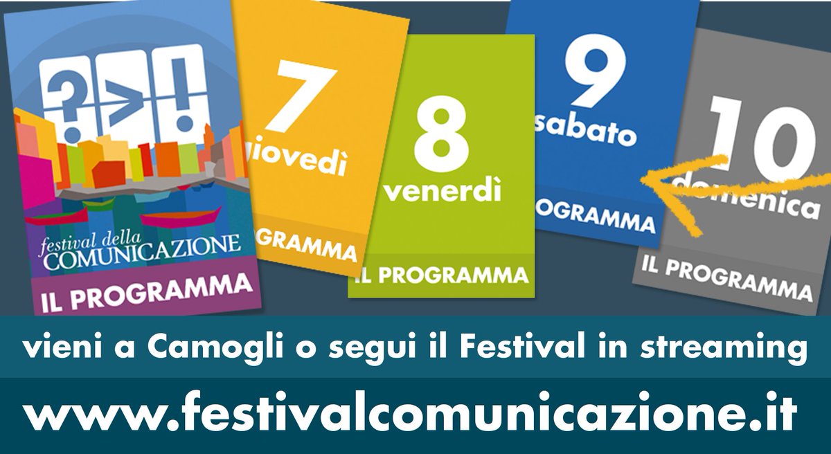 FestivalCom's tweet photo. Buongiorno a tutti e buona terza giornata di #FestivalCom!
Guarda il programma qui
> https://t.co/VLhPdHqcpG https://t.co/rVZlV2N1lB