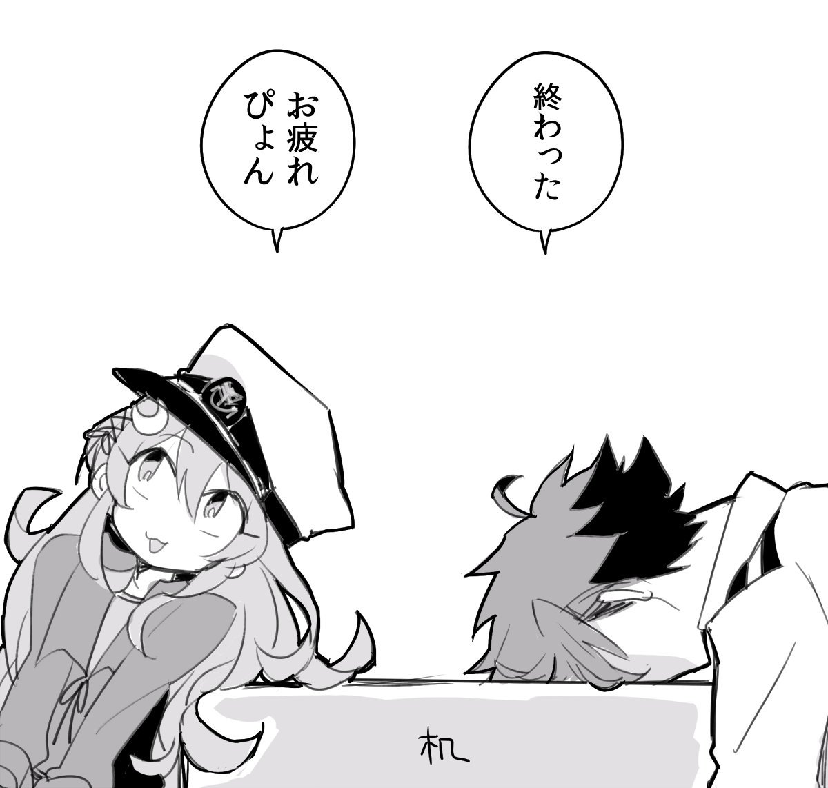 過去絵:艦これで提督が出てくるやつ④ 金剛はつよいし赤城はちいさいという最近忘れられがちの設定 