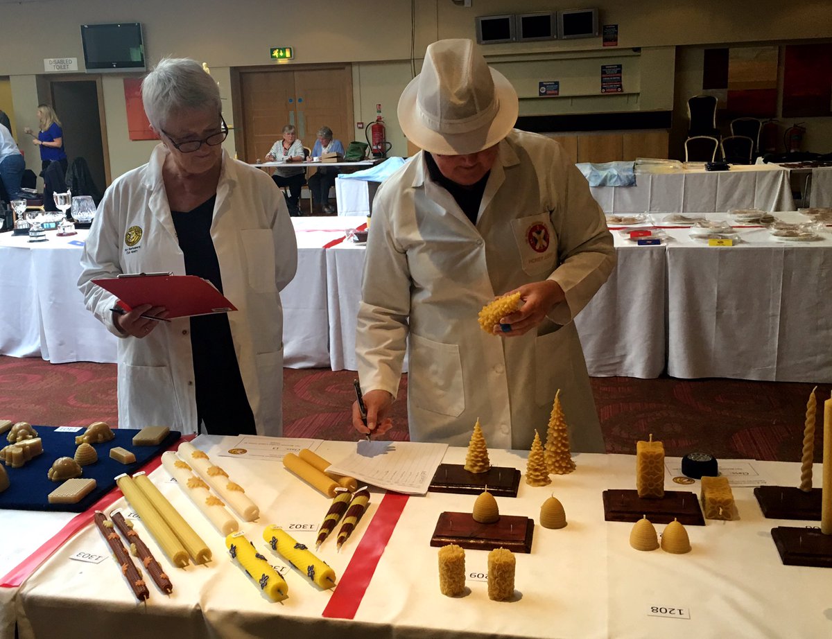 KilbarchanBees's tweet photo. @AyrBeekeepers #Honey show judging underway @Scotbeekeepers Convention 
Wax Classes Enid Judging &amp; Margaret stewarding
#beekeeping #wax https://t.co/7FcTxnukov
