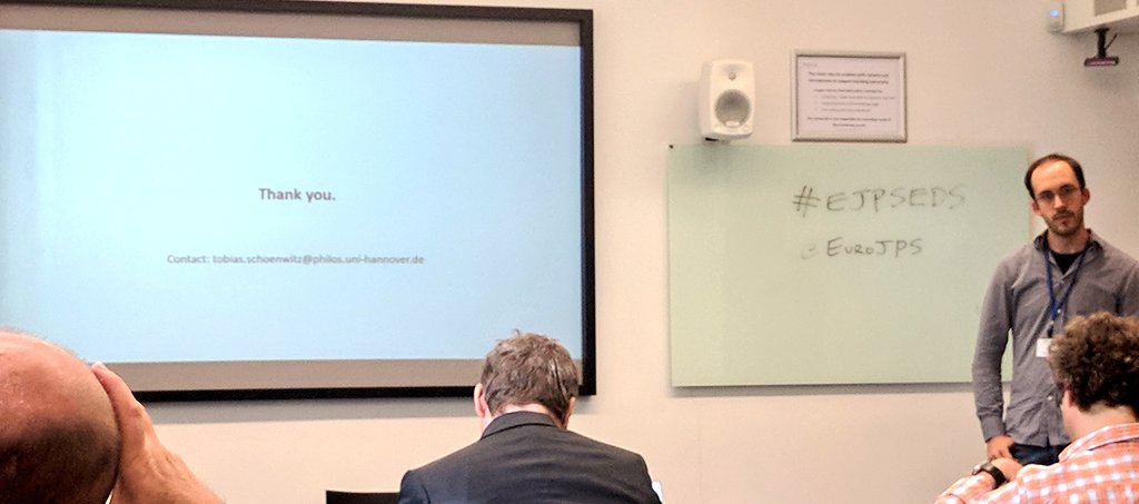 philmedman's tweet photo. #EPSA17 question storm for Tobias Schoenwitz's mechanism paper this morning, with 80%-ish of the audience trying to ask qs in 8 minutes! https://t.co/XRZwvlojmW