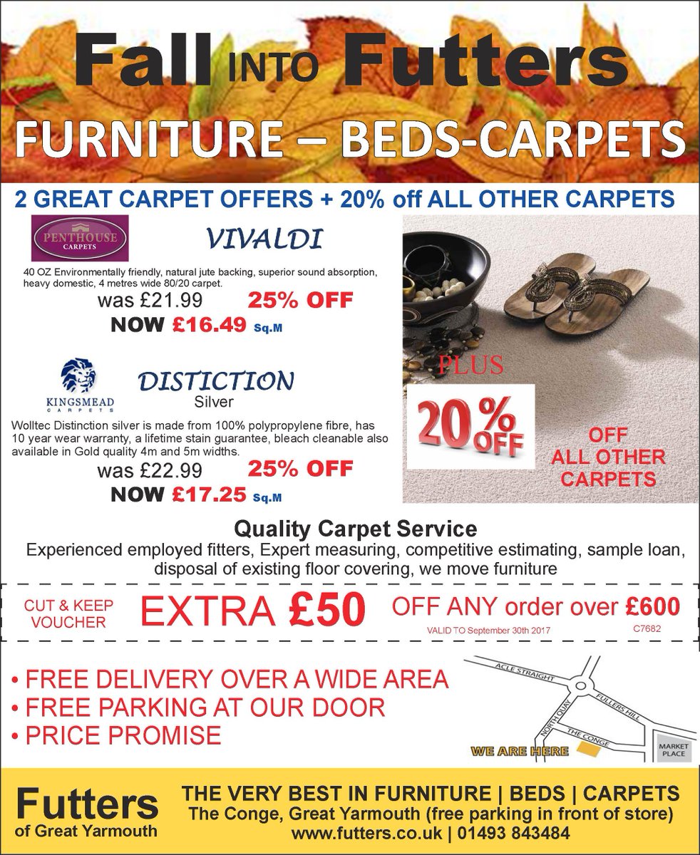 FALL INTO FUTTERS The leaves are falling and so are our prices DONT MISS OUT ON THE EXTRA VOUCHER OFFERS Great savings
