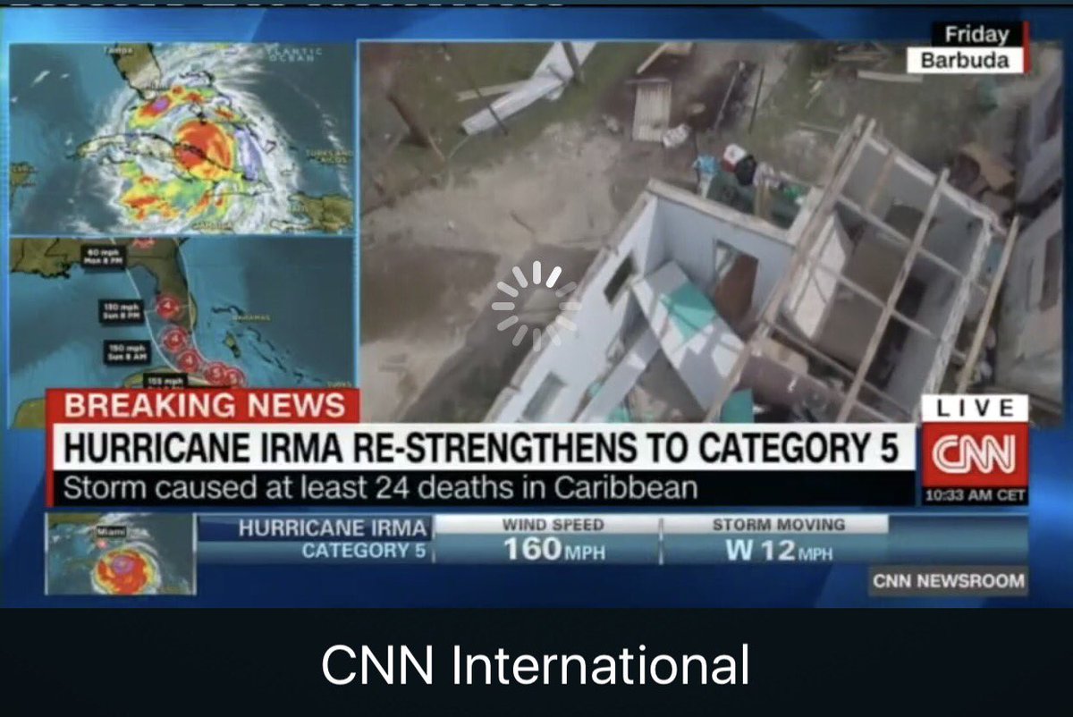 itslaurenkayte's tweet photo. #HurricaneIrma now back to #category5 💔@cnni #live #livenewscoverage #Irma2017 https://t.co/lX9SwZO37P