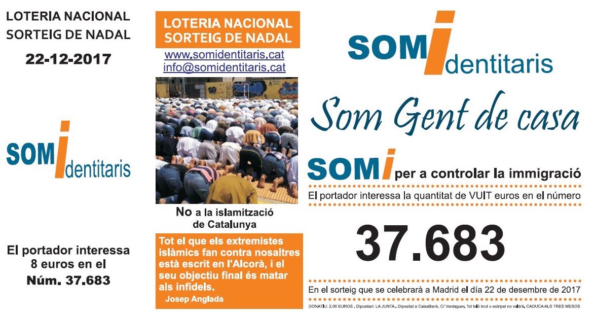 angladarj's tweet photo. STOP ISLAMIZACIÓN. Ya tenéis a vuestra disposición el número 37.683 de lotería del sorteo de Navidad. #somi  https://t.co/o1KZveedsy https://t.co/goNWHUrnPI