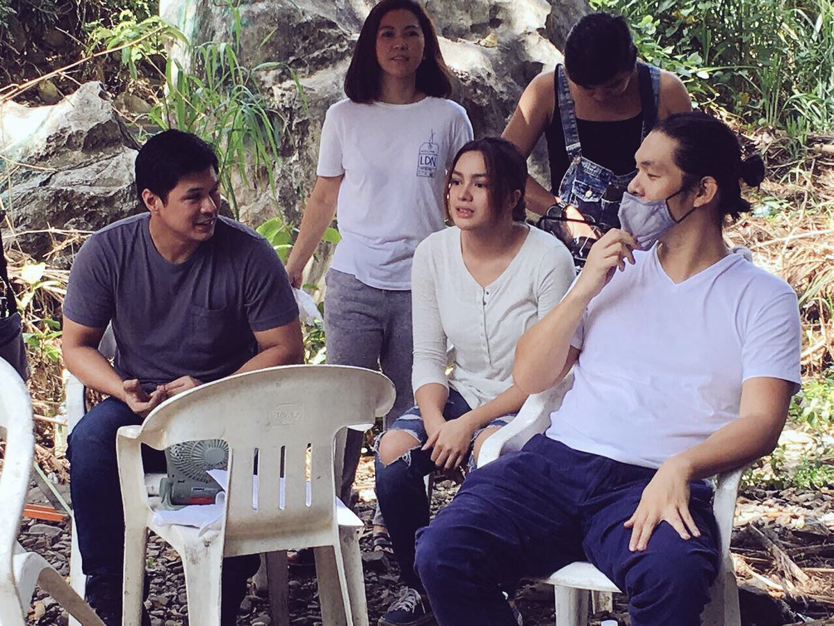 RegalFilms's tweet photo. We have some #TheHauntedForest BTS too! Next horror film! Here's @itsJaneOineza with #RaymartSantiago. #ComingSoon https://t.co/SGpJpgxrTC