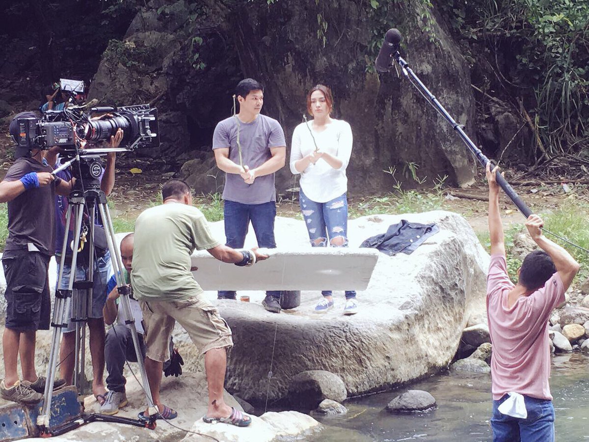 RegalFilms's tweet photo. We have some #TheHauntedForest BTS too! Next horror film! Here's @itsJaneOineza with #RaymartSantiago. #ComingSoon https://t.co/SGpJpgxrTC