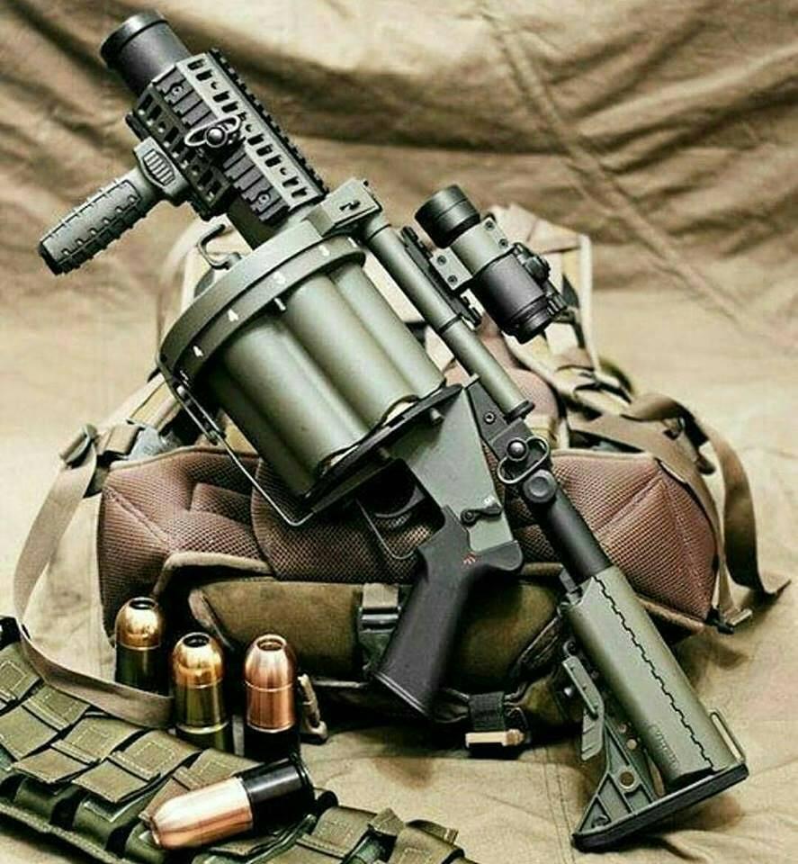 The Milkor X-32 40mm multi-shot Grenade Launcher. Add laser range finder  sight \u0026 Medium Velocity grenades \u0026 you have a serious capability., image size:887x960