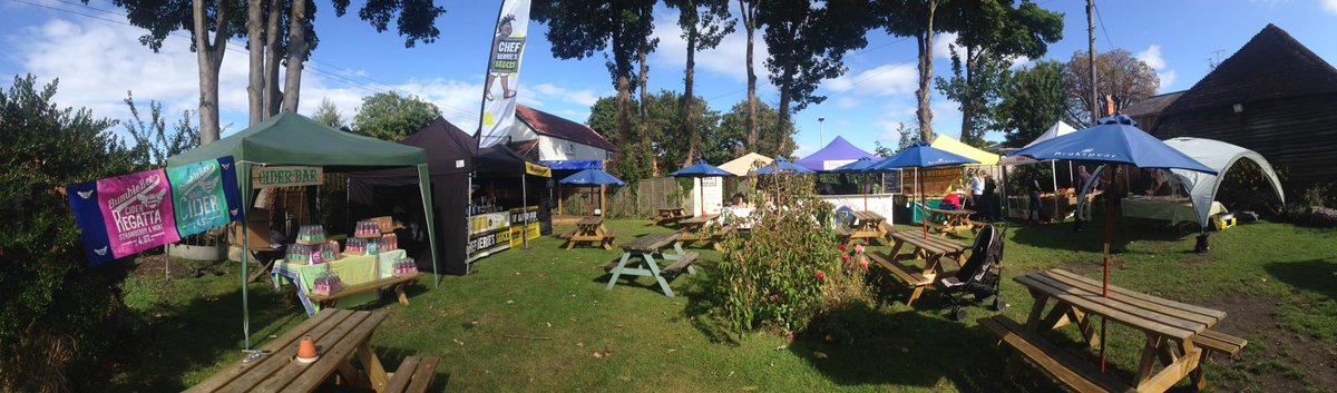 All set up for the <a href="/GoringFoodFest/">G&SFood&DrinkFest</a> in the <a href="/TCWGoring/">The Catherine Wheel</a> beer garden! Bring it! ☀️☀️☀️