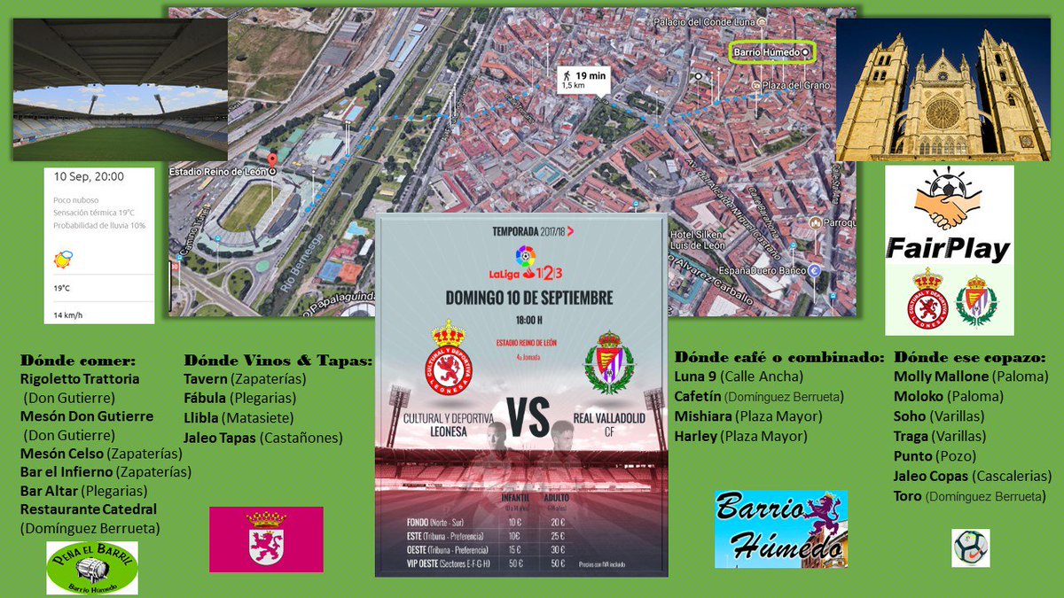 Guía rápida para visitantes🌞
#BarrioHúmedo #leonesp
#CulturalLeonesaRealValladolid 
<a href="/fdprvalladolid/">Federación de Peñas del Real Valladolid</a> <a href="/realvalladolid/">Real Valladolid C.F.</a>  ⚽ Y <a href="/RMarcaLeon/">Radio Marca León</a> para 🎧