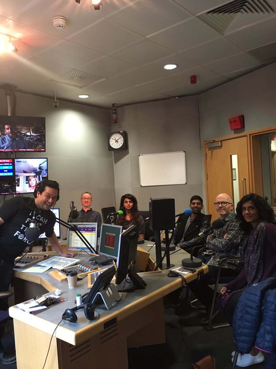 LeedsPlayhouse's tweet photo. Morning! We're live on @BBCLeeds with the #Partition cast. Tune in to @NickAhad now! 📻📻📻 https://t.co/ut4gF5P7eR