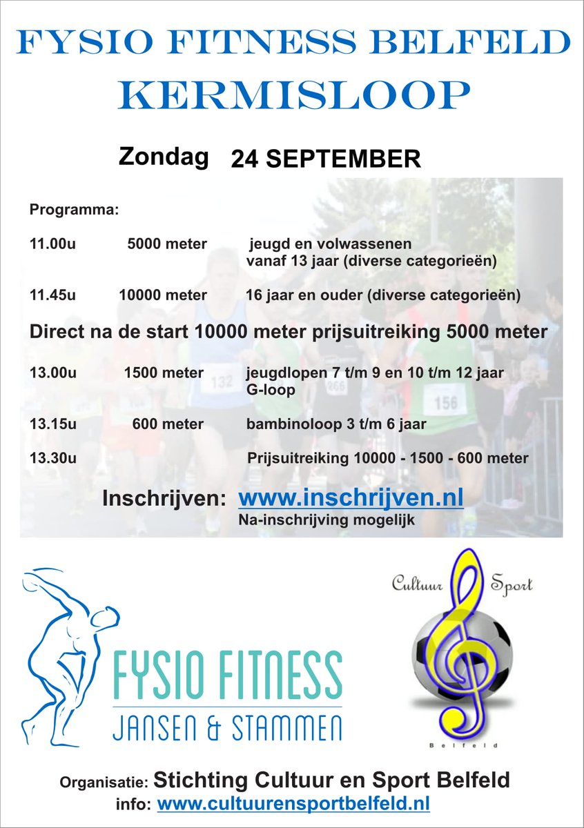 Don't forget!!! Nog 1,5 week voorinschrijving open Fysio Fitness Belfeld Kermisloop <a href="/Kermisloop/">St. Cultuur en Sport</a>