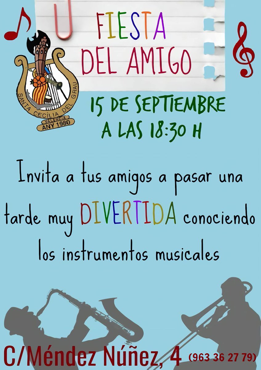 Comencem el curs amb molta marxa! Tots els alumnes de l'escola de música podràn portar un amic i gaudir d'una gymkana musical. Vos esperem!!