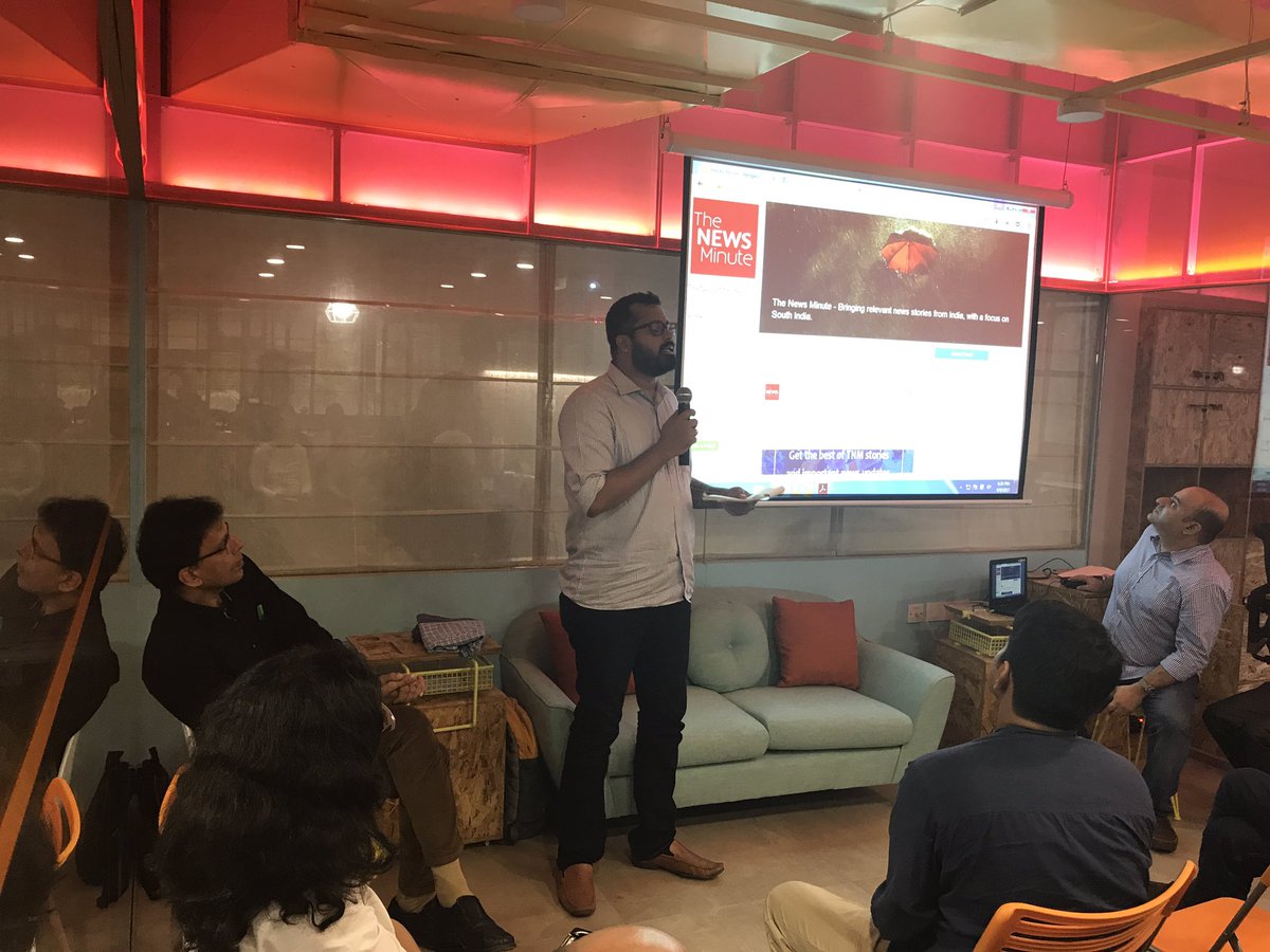HacksHackersIN's tweet photo. @TheNewsMinute's @madarassi explains how they inculcate community-building in their journalism's DNA. #CommunityxNews BLR https://t.co/5OkYO0NxBk