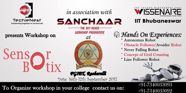 TechieNest's tweet image. #TechieNest is providing you the platform to make your robot based on  #sensors at #FerozeGandhiInstitueofEngineeringandTechnology