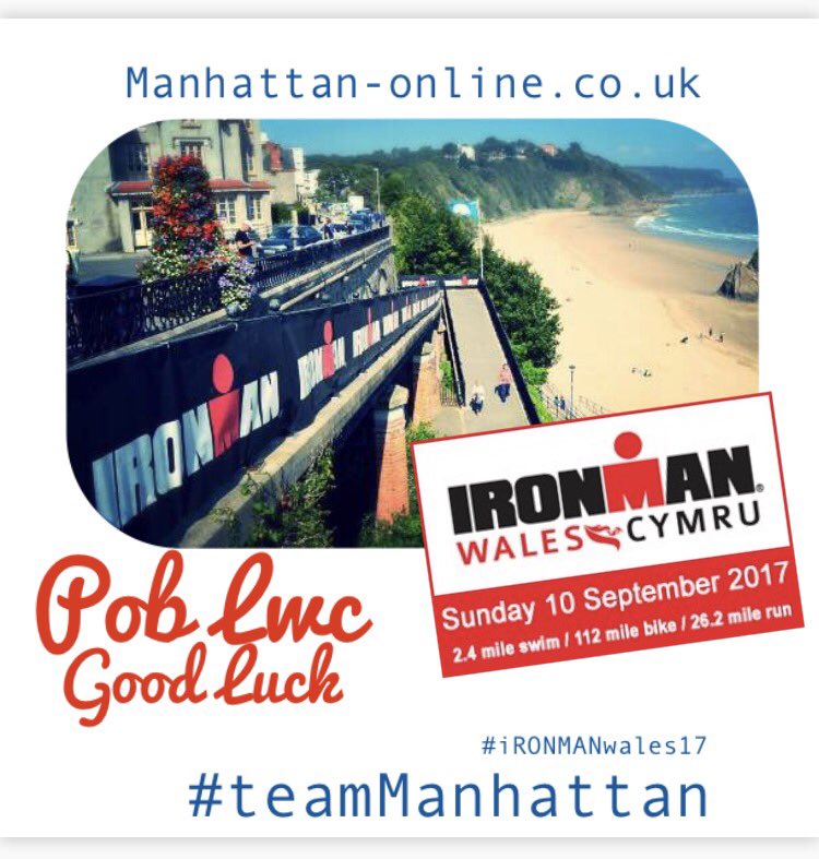 OnlineManhattan's tweet photo. Pob Lwc/Good Luck
To all our customers &amp; competitors taking part in the #ultimatephysicaltest @IRONMAN_Wales #IMW17
https://t.co/HQkuJO3Wib https://t.co/ipZMWEK8Mb