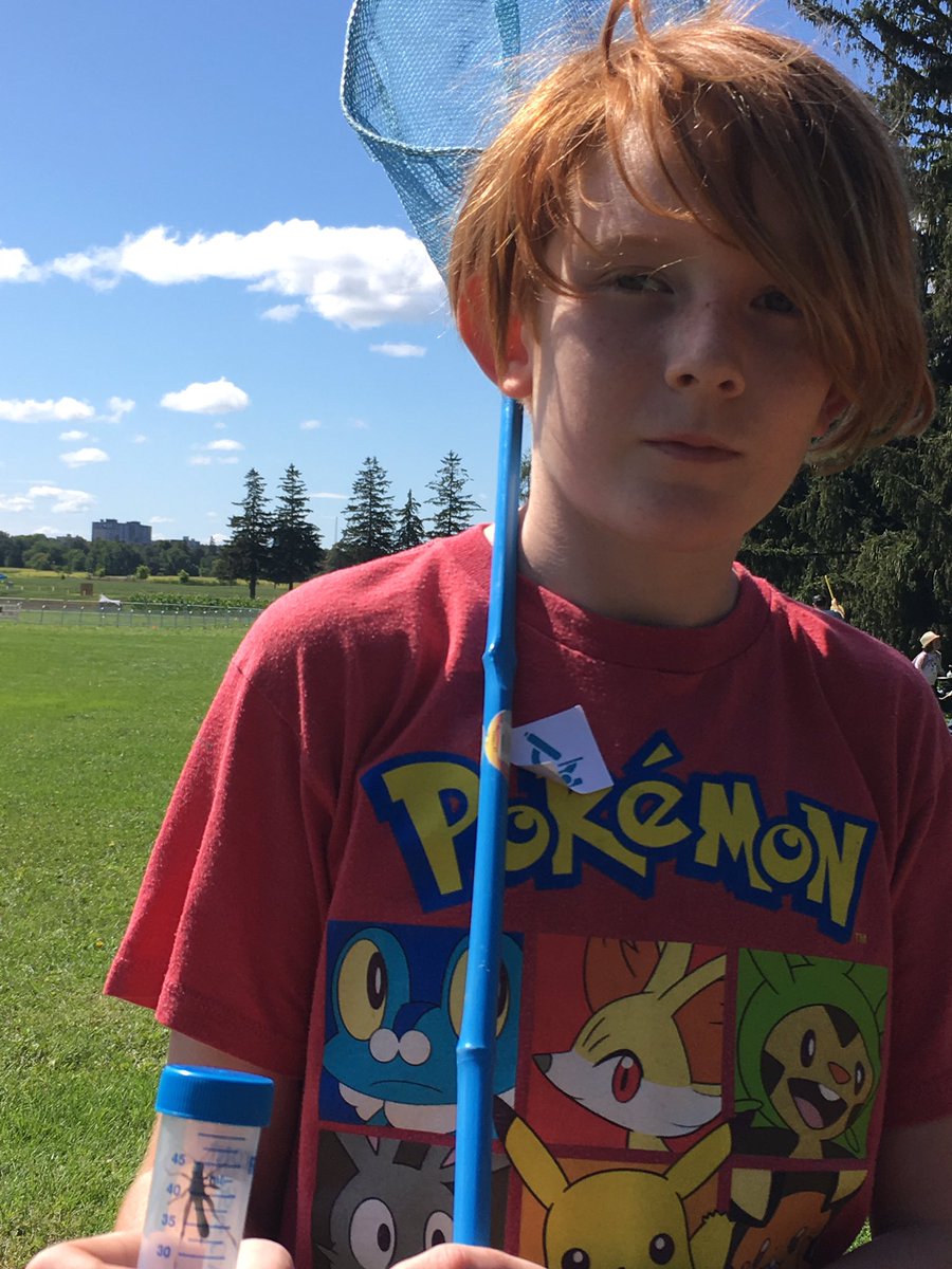 LeanderCampbell's tweet image. Massing the troops to learn how to sweep for bugs. Son was successful in finding a grasshopper. @bugdayOttawa