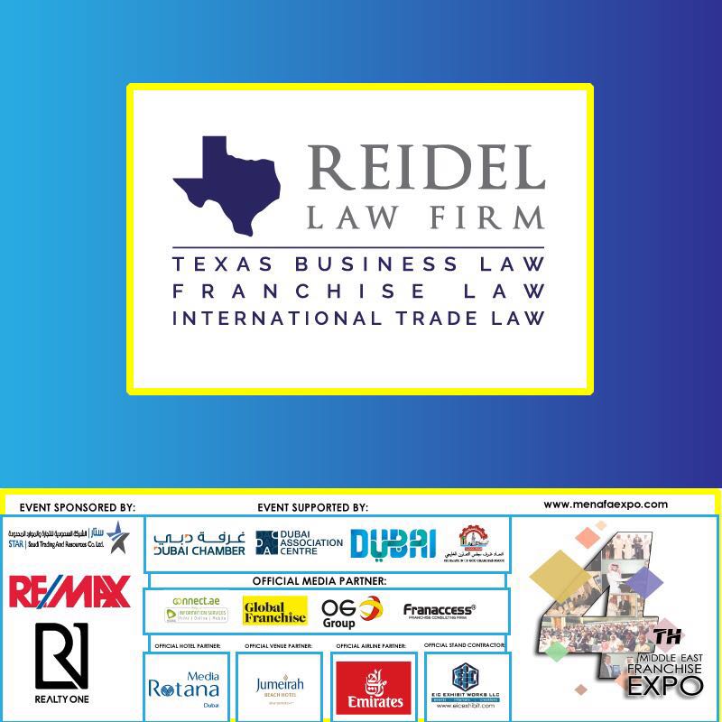 menafaorg's tweet photo. Welcome aboard Reidel Law Firm! Meet them at the Middle East Franchise Expo 2017 for franchise opportunities. #Franchise #Exhibition #MENAFA https://t.co/DOobG479Kq
