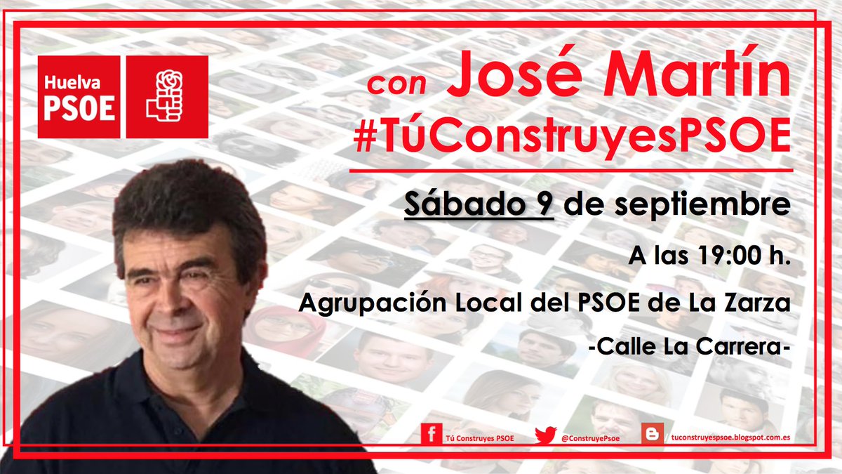 ConstruyePsoe's tweet photo. Hoy a las 19:00 h. nuestro compañero @JosMartnGmez tendrá una cita con la militancia del @PSOELaZarza en la sede de la Agrupación Local. https://t.co/Wn9MKzn2kw