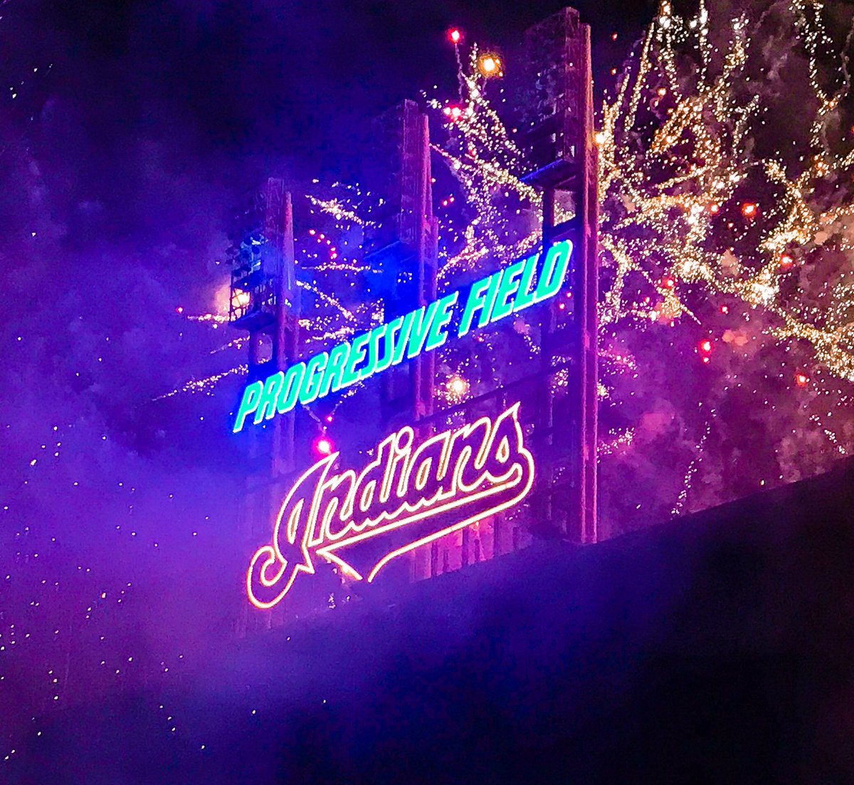traildiesel's tweet photo. Fun game last night. Go Indians! #16straight #postgamefireworks @Indians @HamboneJH https://t.co/gvyj9jJZgP