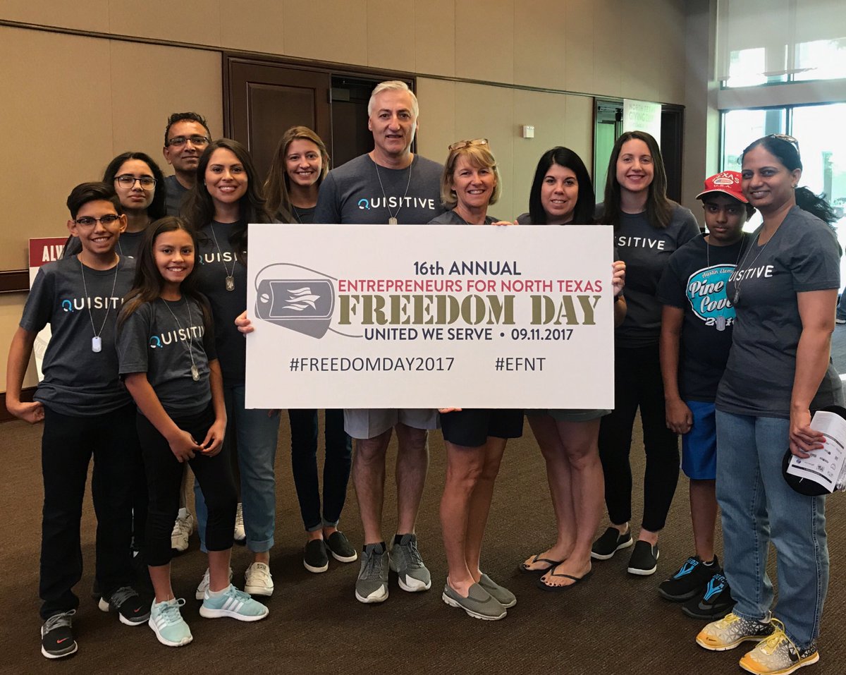 BeQuisitive's tweet photo. #QuisitiveGives had an awesome experience #volunteering at #FreedomDay2017 this morning. #EFNT #Quisitive https://t.co/LVo8m0lRnZ