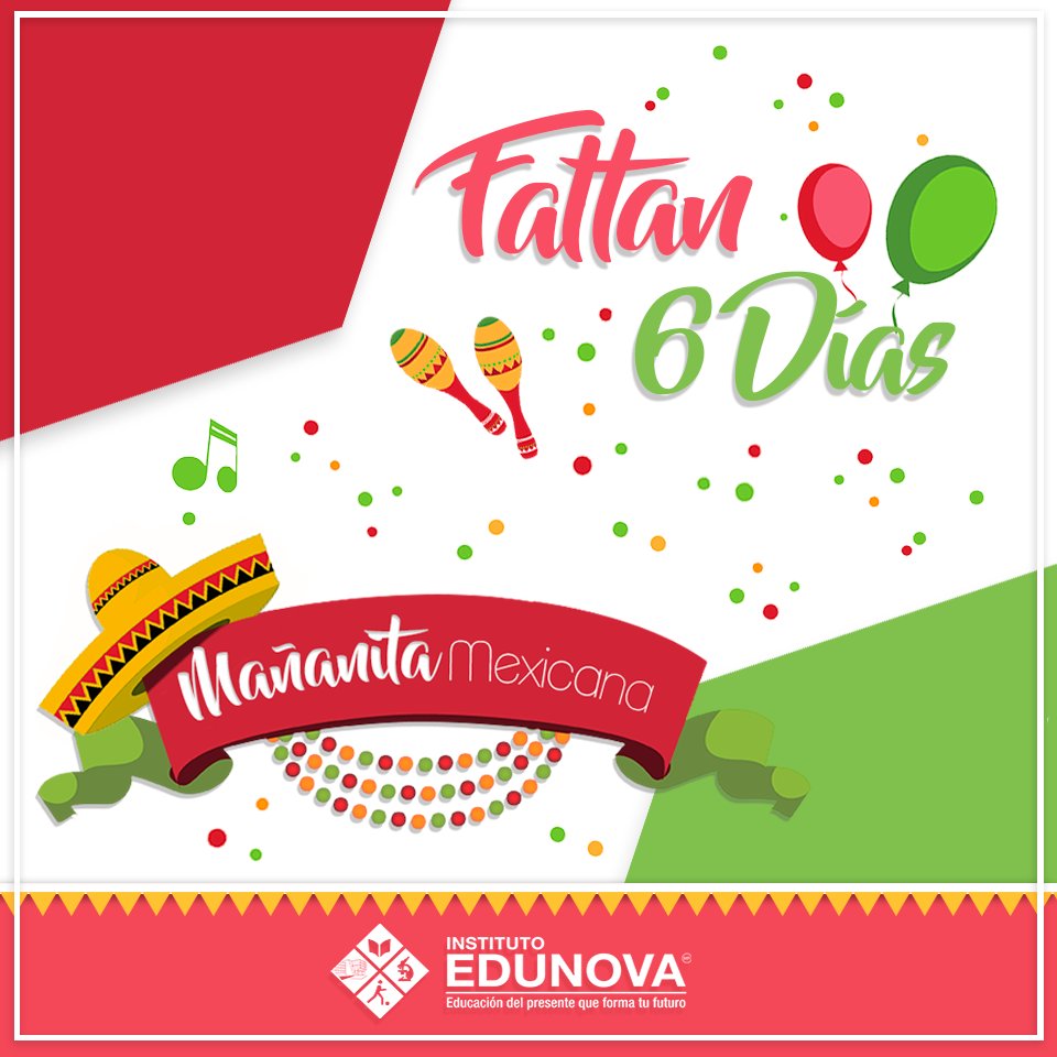 EdunovaNews's tweet photo. ¡6 días para nuestra #MañanitaMexicana! 🇲🇽 
#6Días https://t.co/3cBrM3Zqwc