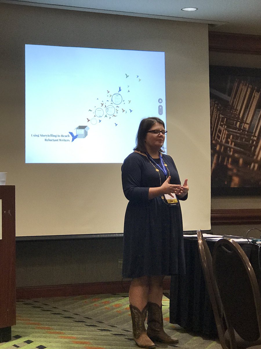 stacybryantnoah's tweet photo. How can you reach reluctant readers? STORYTELLING Randy Skaggs shares her storytelling secrets #LfKC17 https://t.co/yXn2Ukrh4k