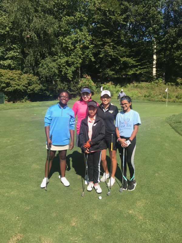 Towson_WGOLF's tweet photo. Having a blast working with @FirstTeeBalt today. Always one of the highlights of the year. https://t.co/Z5RZS2KT7D