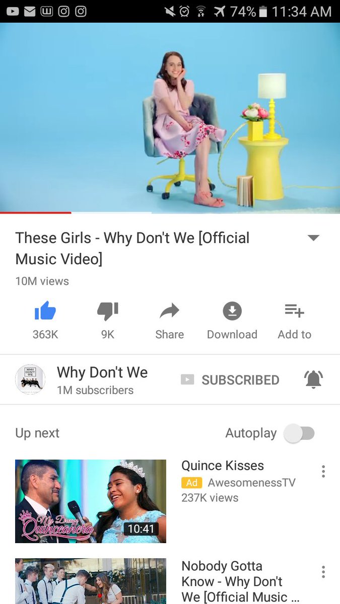 evolvedstar's tweet photo. Its at 10M!! @whydontwemusic #thesegirlsmusicvideo https://t.co/5dG9vPLuiA