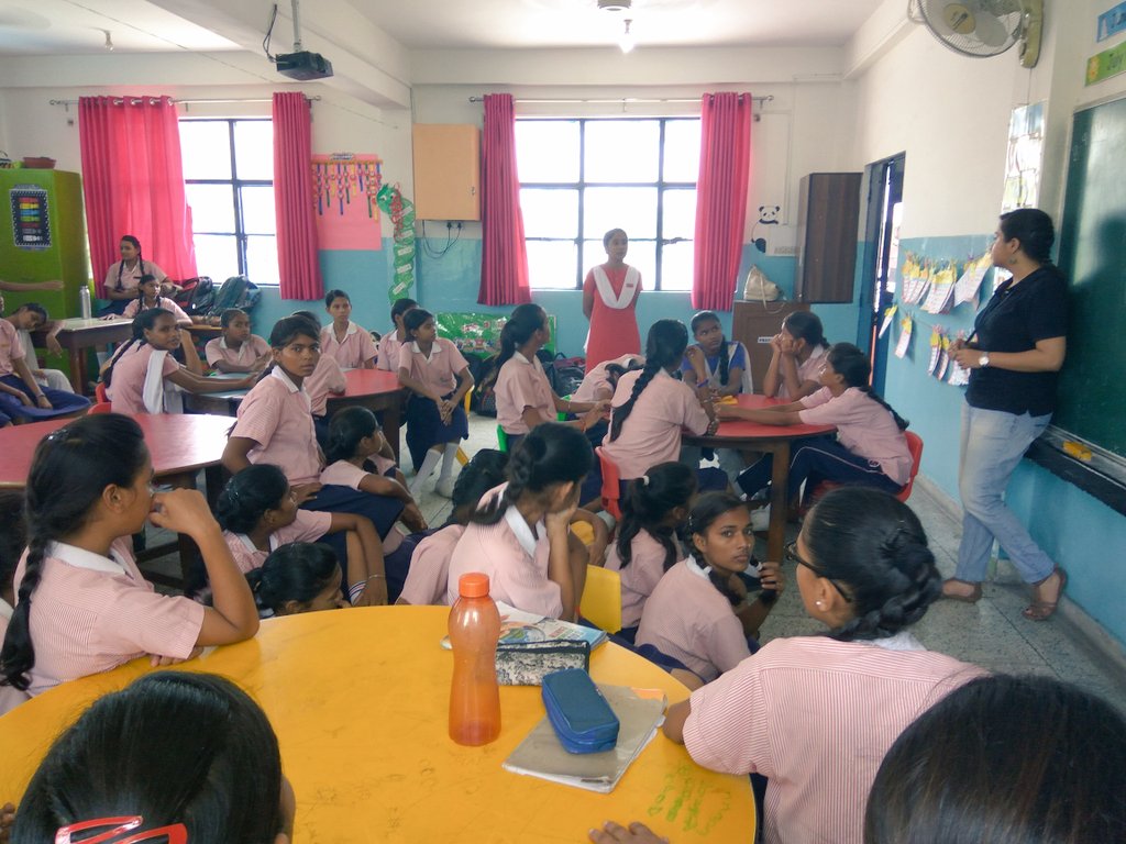 joshiisrocking's tweet photo. @People_TCS @TataCompanies @prerna1407 TCSers at Lko honing the soft skills of the students of Prerna Girls during #TVW8 #TCSEmpowers https://t.co/gz4G0LJP3l