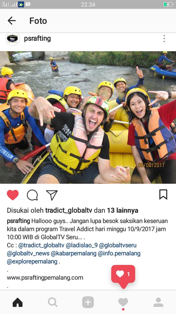 Jangan lupa nonton ya pemirsah... <a href="/tradict_gtv/">Travel Addict</a> <a href="/ladiscc/">ladislao_9</a> #traveladdict #psrafting