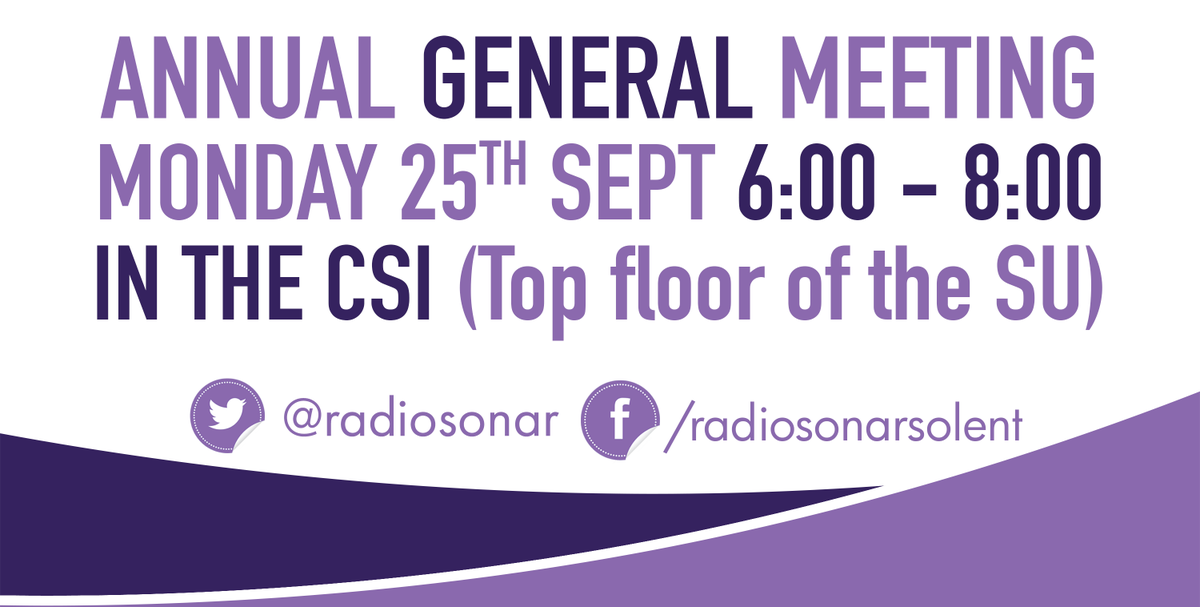 RadioSonar's tweet photo. 🚨 WE’RE BACK 🚨

🤔 AGM
📆 25th of September 
📍 CSI (Solent’s Student Union) 

 ⏩⏩ https://t.co/p8bQVHEVbh ⏪⏪ https://t.co/j7wdCJL0yH