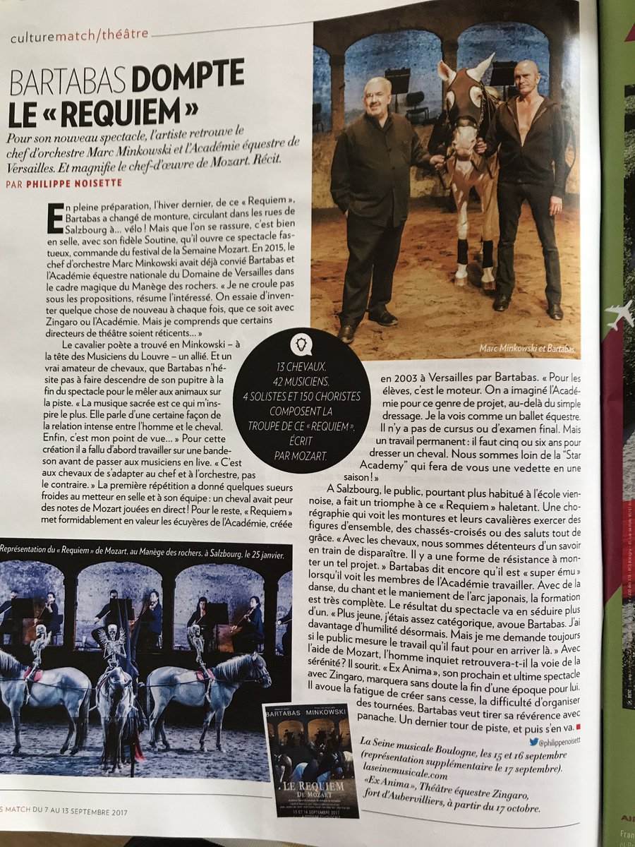 sophiedanis's tweet photo. Bartabas dompte le requiem de Mozart, c est à découvrir à @LaSeineMusicale et à lire dans @ParisMatch https://t.co/76fbDmElXJ