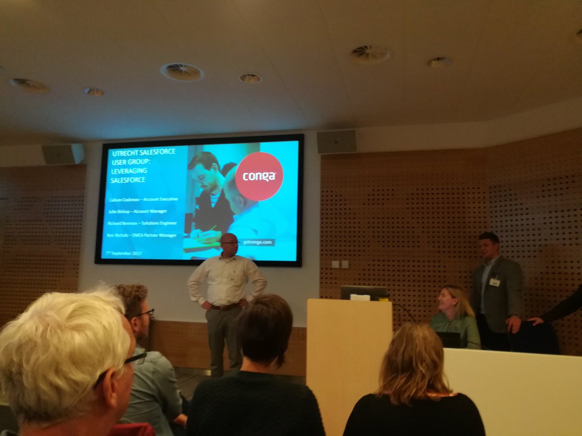 SUsergroup's tweet photo. Great to see @getconga team for showing up in Utrecht to show case Conga apps for Netherlands User Group. Thanks @CapgeminiNL for hosting https://t.co/itSkUi3Spr