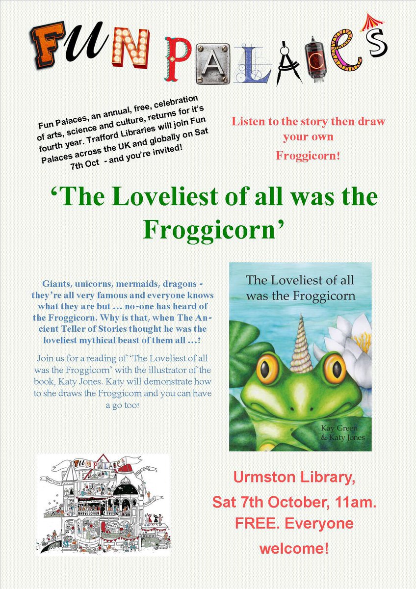 TraffLibraries's tweet image. Listen to the story of &apos;The Loveliest of all was the  Froggicorn&apos;, watch illustrator Katy Jones draw the Froggicorn &amp;amp; have a go yourself!