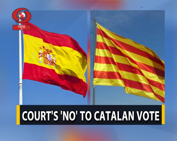 DDNewslive's tweet photo. Spanish Court suspends Catalonia referendum call. Catalon Leaders unfazed by Court’s decision. Watch in #WorldKonnect  at  9 pm on #DDNews https://t.co/Y8inpjxbIK