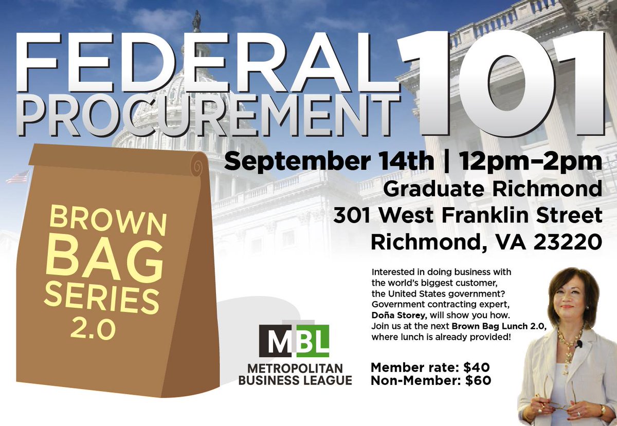 theMBL's tweet image. Join us at the Brown Bag Luncheon 2.0 to learn about federal procurement. Don't miss out and click here aap.events/2xwyVK7