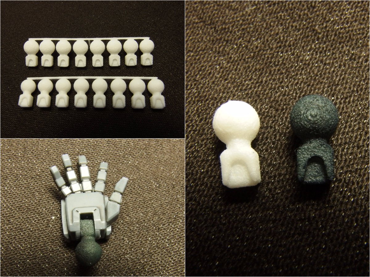 Twitter இல ナノ そのままではbb戦士には使えない次元ビルドナックルズをポン付けで換装できるボールジョイントを3dプリンタで作りました とりあえずsdex等lbb系ポリキャップ用と242番ゴッド 239番シャイニング用の2種類 色はダイロンで染めました 戦士