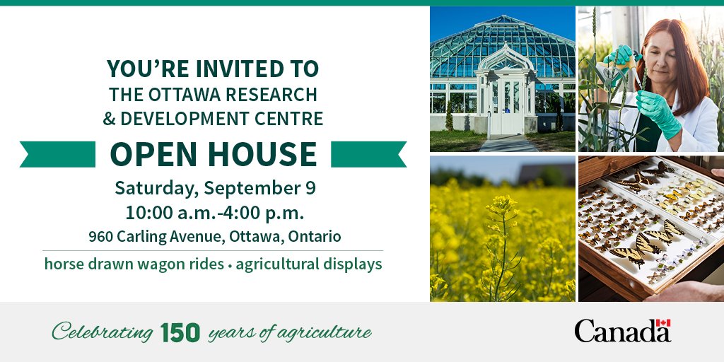 AAFC_Canada's tweet image. Come for a wagon ride today at the CEF! We're open for a #ScienceOpenHouse and @BugDayOttawa. ow.ly/eQJP30f0QZp #OttawaEvents