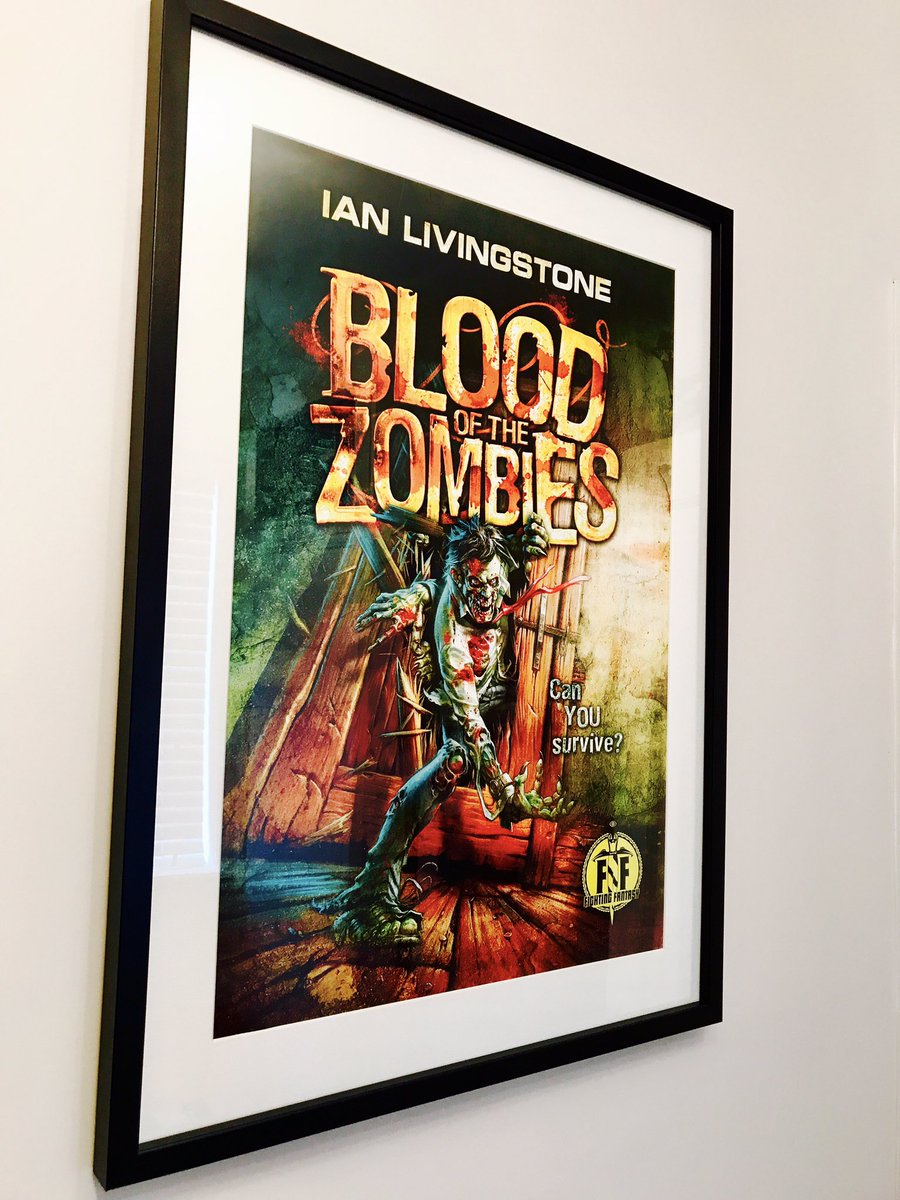 newplanet's tweet photo. One of my purchases from @jamie_fry at #FFFest2 is now framed and looking awesome on my office wall! β€οΈπ @ian_livingstone @fightingfantasy https://t.co/3r5ki93egH