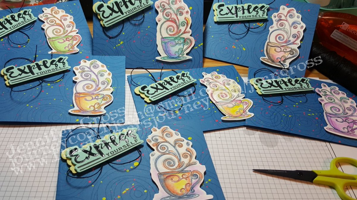 FSJourneyCoach's tweet photo. Created #cards - several ways to #Expressyourself with #FunStampersJourney #coloring with #ColorSplash #watercolorpencils https://t.co/14Vh3beYeb